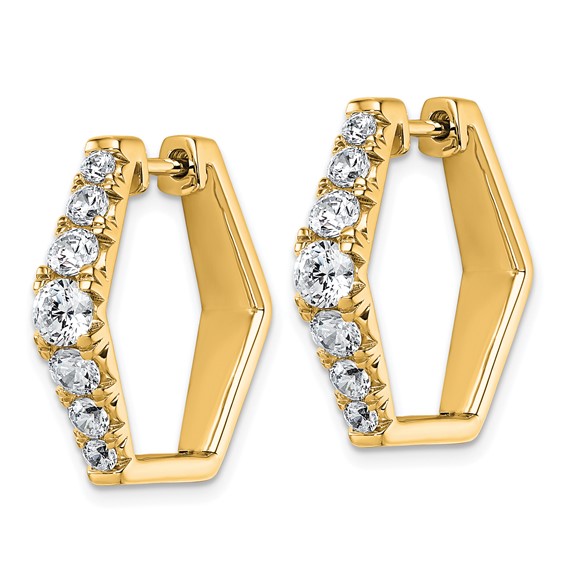 14k 1 1/2ct Lab Grown Diamond VS+ F+ Complete Fashion Hoop Earrings - Image 2