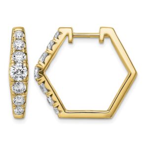 14k 1 1/2ct Lab Grown Diamond VS+ F+ Complete Fashion Hoop Earrings