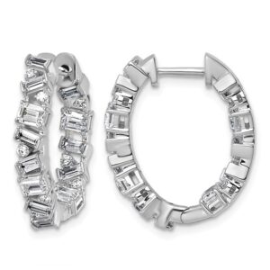 14kw 2ct Lab Grown Dia VS+ F+ Comp. Hinged In/Out Hoop Earrings