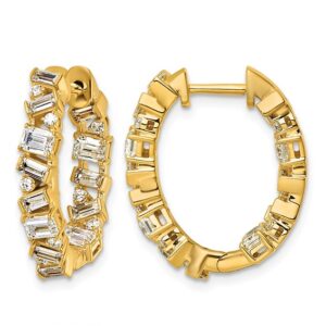 14k 2ct Lab Grown Dia VS+ F+ Comp. Hinged In/Out Hoop Earrings