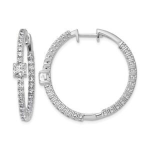 14kw 3 1/8ct Lab Grown Dia VS+ F+ Comp. Hinged In/Out Hoop Earrings