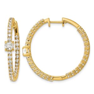 14k 3 1/8ct Lab Grown Dia VS+ F+ Comp. Hinged In/Out Hoop Earrings