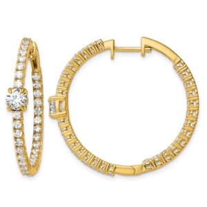 14k 3ct Lab Grown Dia VS+ F+ Comp. Hinged In/Out Hoop Earrings