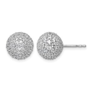 14kw 4 1/5ct Lab Grown Dia VS+ F+ Pave Ball Comp. Stud Post Earrings
