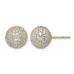 14k 4 1/5ct Lab Grown Dia VS+ F+ Pave Ball Comp. Stud Post Earrings