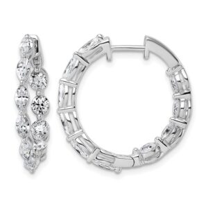 14kw 3 1/5ct Lab Grown Dia VS+ F+ Comp. Hinged In/Out Hoop Earrings