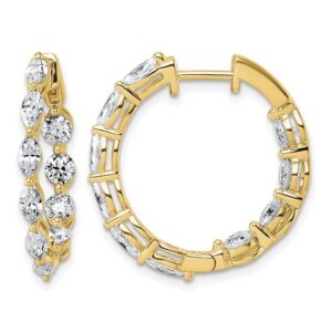 14k 3 1/5ct Lab Grown Dia VS+ F+ Comp. Hinged In/Out Hoop Earrings