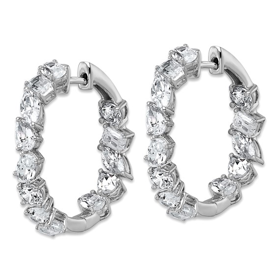 14kw 4 1/2ct Lab Grown Dia VS+ F+ Comp. Hinged In/Out Hoop Earrings - Image 2