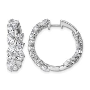 14kw 4 1/2ct Lab Grown Dia VS+ F+ Comp. Hinged In/Out Hoop Earrings