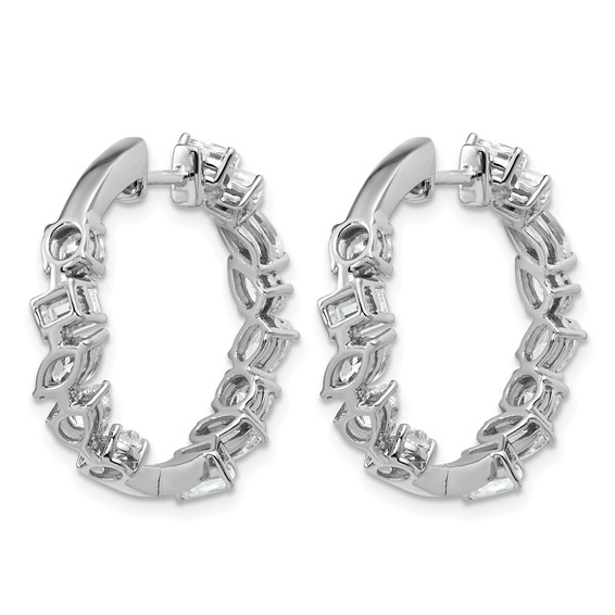 14kw 4 1/2ct Lab Grown Dia VS+ F+ Comp. Hinged In/Out Hoop Earrings - Image 3