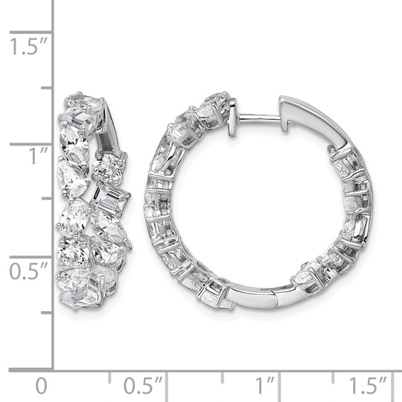 14kw 4 1/2ct Lab Grown Dia VS+ F+ Comp. Hinged In/Out Hoop Earrings - Image 4