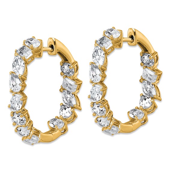 14k 4 1/2ct Lab Grown Dia VS+ F+ Comp. Hinged In/Out Hoop Earrings - Image 2