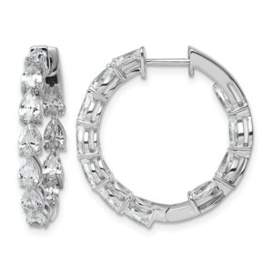14kw 3 1/3ct Lab Grown Dia VS+ F+ Comp. Hinged In/Out Hoop Earrings