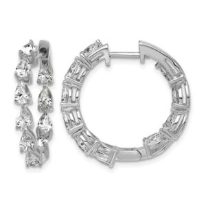 14kw 3ct Lab Grown Dia VS+ F+ Comp. Hinged In/Out Hoop Earrings
