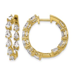 14k 3ct Lab Grown Dia VS+ F+ Comp. Hinged In/Out Hoop Earrings