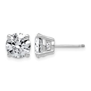 14kw 4ct Lab Grown Dia VS+ F+ Round Angled Complete Stud Earrings