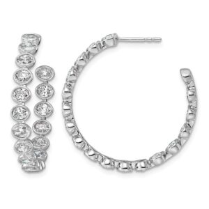 14kw 3 1/5ct LabGrown Dia VS+ F+ Post East/West Oval Comp Hoop Earrings
