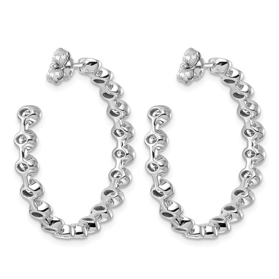 14kw 3 1/5ct LabGrown Dia VS+ F+ Post East/West Oval Comp Hoop Earrings - Image 3