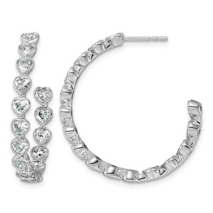 14kw 3ct Lab Grown Dia VS+ F+ Post Heart Comp Hoop Earrings