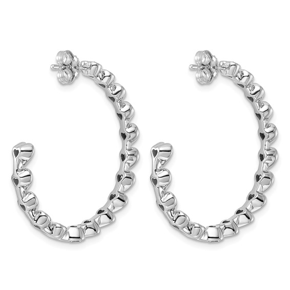 14kw 3ct Lab Grown Dia VS+ F+ Post Heart Comp Hoop Earrings - Image 3