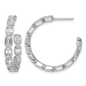14kw 3 1/4ct Lab Grown Dia VS+ F+ Post Emerald Comp Hoop Earrings