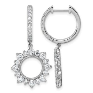 14kw 2ct Lab Grown Dia VS+ F+ Dangle Complete Hoop Earrings