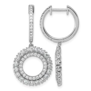 14kw 1 1/2ct Lab Grown Dia VS+ F+ Dangle Complete Hoop Earrings