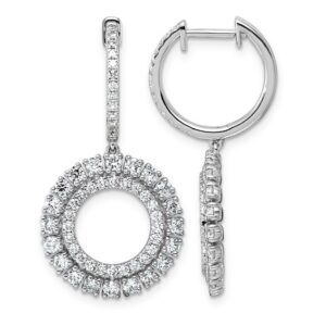 14kw 2ct Lab Grown Dia VS+ F+ Dangle Complete Hoop Earrings
