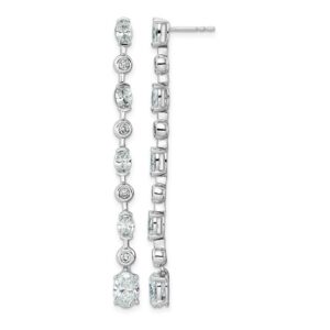 14kw 3 3/8ct Lab Grown Dia VS+ F+ Post Oval/Round Comp Drop Earrings