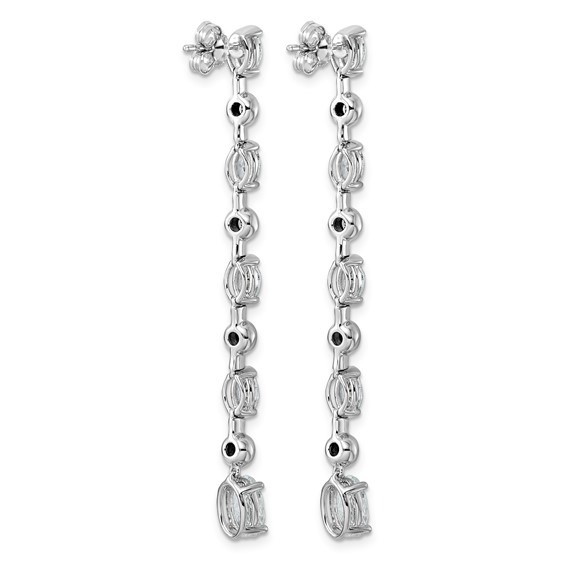 14kw 3 3/8ct Lab Grown Dia VS+ F+ Post Oval/Round Comp Drop Earrings - Image 3
