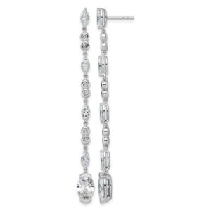 14kw 3 5/8ct Cert Oval LabGrown Dia VS+ F+ Post Comp Drop Earrings