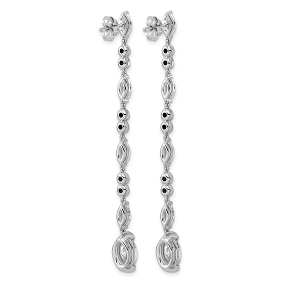 14kw 3 5/8ct Cert Oval LabGrown Dia VS+ F+ Post Comp Drop Earrings - Image 3