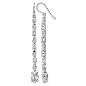 14kw 3 1/2ct Cert Oval Lab Grown Dia VS+ F+ Post Complete Drop Earrings