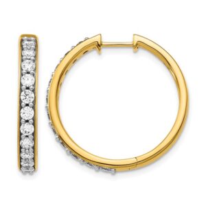 14k 1 1/2ct Lab Grown Diamond VS/SI+ G+ Comp Hinged Hoop Earrings