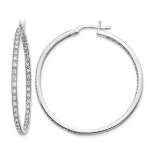 14kw 7/8ct Lab Grown Diamond VS/SI+ G+ Comp In/Out Hoop Earrings