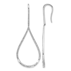 14kw 1 3/4ct Lab Grown Dia VS+ F+ Comp. Teardrop Drop Dangle Earrings