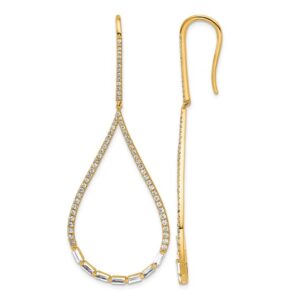 14k 1 3/4ct Lab Grown Dia VS+ F+ Comp. Teardrop Drop Dangle Earrings