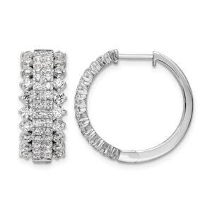 14kw 2 1/2ct Lab Grown Diamond VS/SI+ G+ Comp Hinged Hoop Earrings