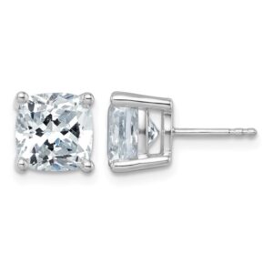 14kw 6ct Cert Lab Grown Dia VS+ F+ Cushion Comp 4 Prong Stud Earrings