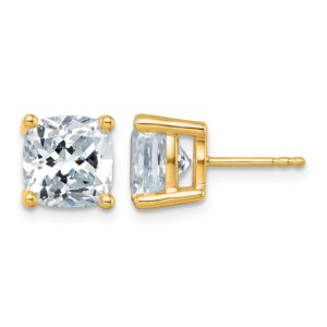 14ky 6ct Cert Lab Grown Dia VS/SI+ G+ Cushion Comp 4 Prong Stud Earrings