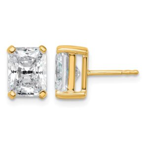 14ky 4ct Cert Lab Grown Dia VS+ F+ Radiant Comp 4 Prong Stud Earrings