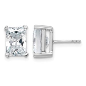 14kw 5ct Cert Lab Grown Dia VS+ F+ Radiant Comp 4 Prong Stud Earrings