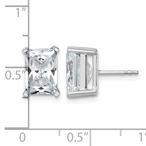 14kw 6ct Cert Lab Grown Dia VS+ F+ Radiant Comp 4 Prong Stud Earrings - Image 4