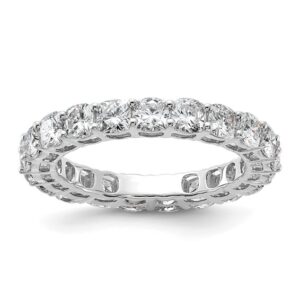 14k White Gold 3 5/8ct Lab Grown Dia VS/SI+ G+ Cushion Comp Eternity Band
