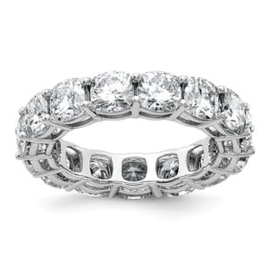14k White Gold 6 3/4ct Lab Grown Dia VS/SI+ G+ Cushion Comp Eternity Band