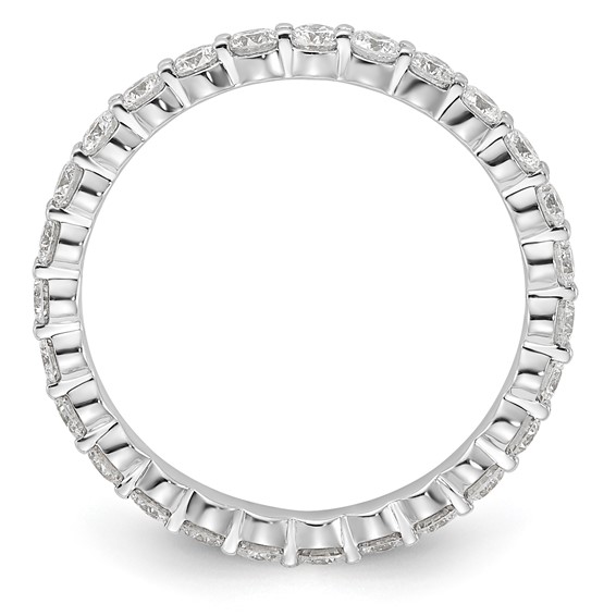 14k White Gold 1ct Lab Grown Diamond VS+ F+ Round Comp Eternity Band - Image 2