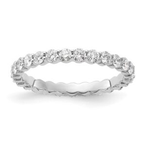 14k White Gold 1ct Lab Grown Diamond VS+ F+ Round Comp Eternity Band