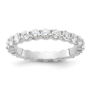 14k White Gold 1 1/2ct Lab Grown Diamond VS+ F+ Round Comp Eternity Band