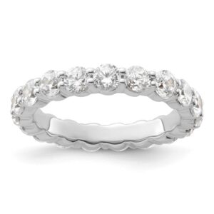 14k White Gold 2ct Lab Grown Diamond VS+ F+ Round Comp Eternity Band