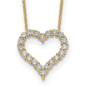 14k 1ct Lab Grown Diamond VS/SI+ G+ Comp 18 in Heart Necklace